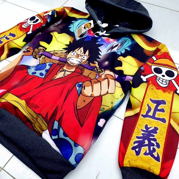 Hoodie Manga Anime LUFFY Wano Arc Sweatshirt One Piece – Image 5