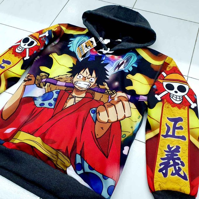 Hoodie Manga Anime LUFFY Wano Arc Sweatshirt One Piece – Image 7