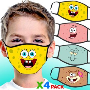 4 Mask Pack Economique Masque Enfant Bavette Garçon Fille Face Mask Lavable 40°