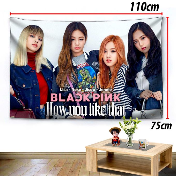 FLAG - DRAPEAU - POSTER - BLACK PINK - KPOP - Décoration Mur (110cm X 75cm)