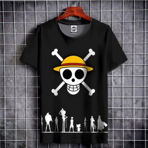Tshirt Luffy - T-shirt One Piece Mugiwara - Black Teeshort For Men & Women