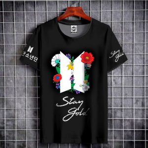 Tshirt Kpop BTS Stay Gold - Black T-shirt Fashion Teeshort Model From Korea