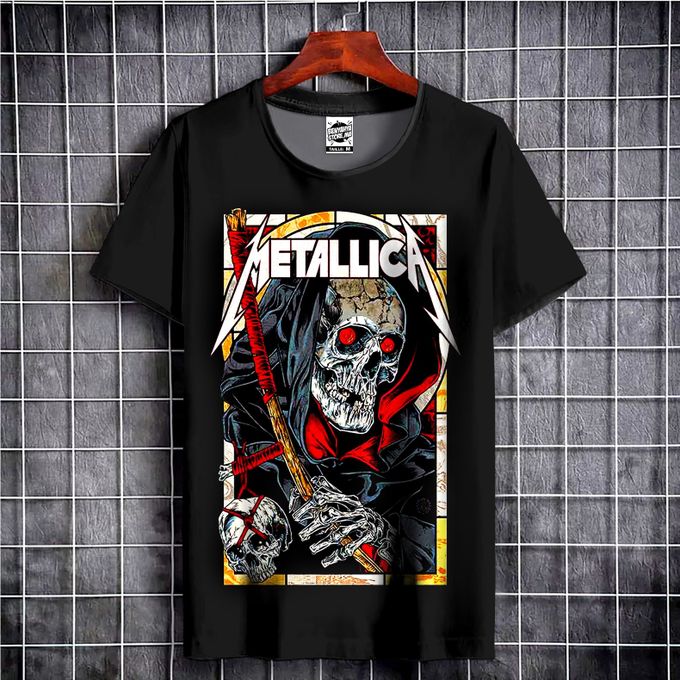Tshirt Metalica T shirt Band Metal Rock Fashion Black Teeshort For 
