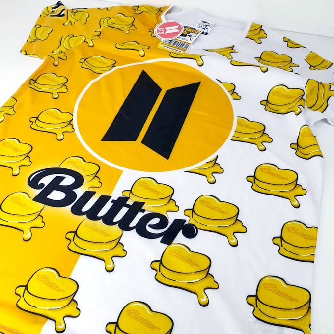 Tshirt Kpop BTS Butter SPLIT Yellow - T-shirt Fashion Teeshort Model From Korea – Image 2
