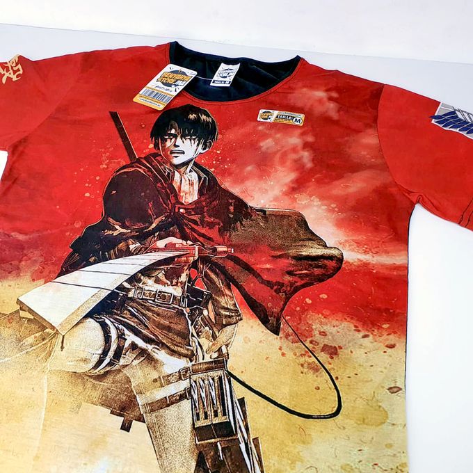Tshirt Attack on Titan LEVI T-shirt Shingeki ANIME Teeshort MANGA – Image 2