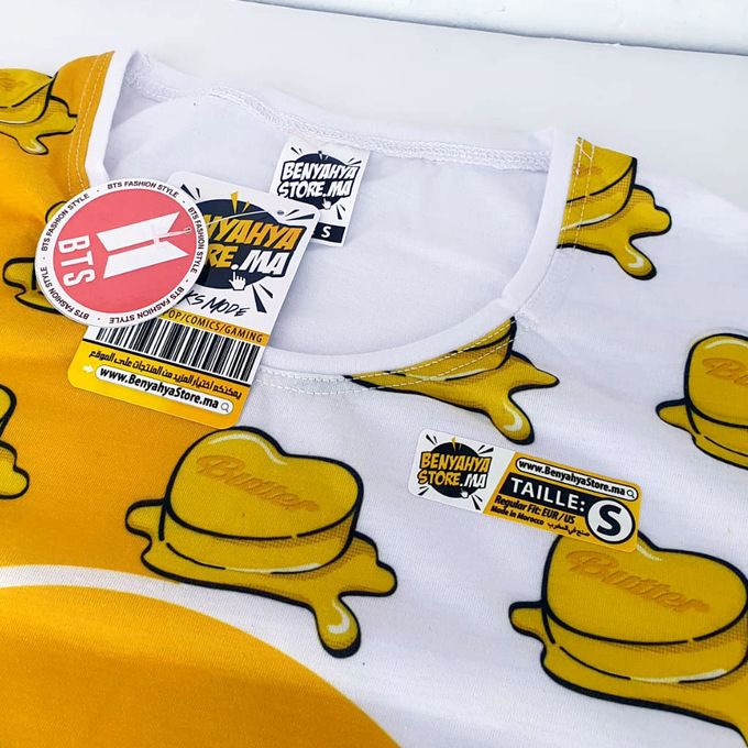 Tshirt Kpop BTS Butter SPLIT Yellow - T-shirt Fashion Teeshort Model From Korea – Image 3