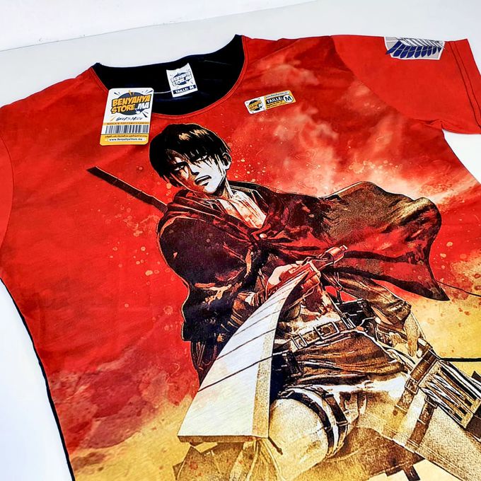 Tshirt Attack on Titan LEVI T-shirt Shingeki ANIME Teeshort MANGA – Image 3