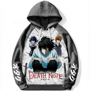 Hoodie Manga Anime Death Note Sweatshirt Raglan Oversize Capuche Otaku