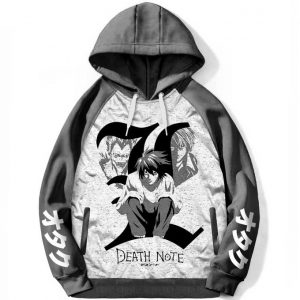 Hoodie Manga Anime Death Note Sweatshirt Raglan Oversize Capuche Otaku