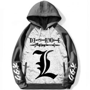 Hoodie Manga Anime Death Note Sweatshirt Raglan Oversize Capuche Otaku