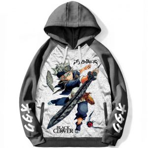 Hoodie Manga Anime Black Clover Sweatshirt Asta Raglan Oversize Capuche Otaku