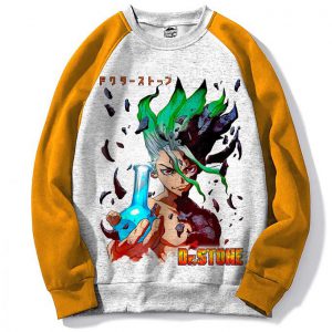 Pull Raglan Sweatshirt Anime Dr Stone - Fashion Manga For Geeks