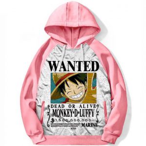 Hoodie Manga Anime One Piece Wanted Luffy Oversize à la Mode Capuche Girl Otaku