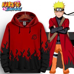 Hoodie Manga Anime Naruto Sweatshirt Hokage - Sage Mode Naruto Red Cloak Otaku Capuche