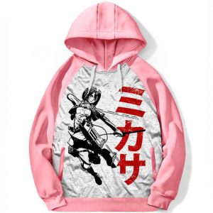 Hoodie Manga Anime Attack on Titan Mikasa Shingeki nokyojin Oversize Girl Otaku