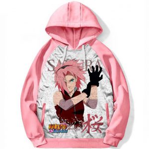 Hoodie Manga Anime Naruto Shippuden Sakura Oversize Capuche Girl Otaku