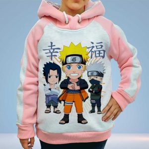 Naruto Chibi Capuchon Hoodie Enfant 6 à14 ans Manga Anime Capuche Sweatshirt