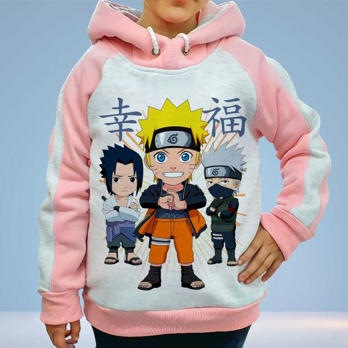 Naruto Chibi Capuchon Hoodie Enfant 6 à14 ans Manga Anime Capuche Sweatshirt