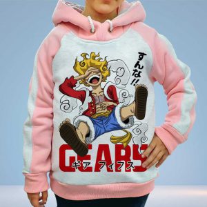 Capuchon One Piece Luffy Gear5 Anime Capuche Sweatshirt Hoodie Enfant 6 à14 ans