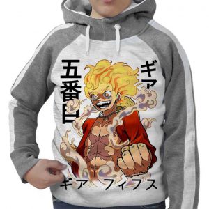 Luffy Gear 5 Hoodie Enfant 6 à14 ans Capuchon Anime Capuche One Piece Sweatshirt