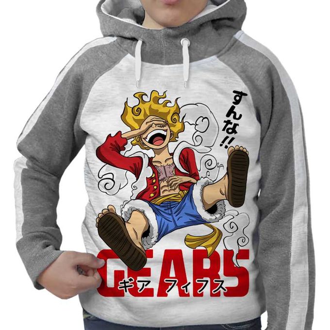 Sweat One Piece Enfant Sweat Capuche Garçon Luffy - Manches Longues Motif Anime Gerald 5 - Pull Chaud Automne/Hiver Pull One Piece Enfant