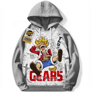 Hoodie Sweatshirt One Piece Manga Anime Capuche Luffy Gear5 Capuchon