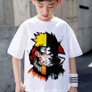 Tshirt Enfant 6 à 14ans T-shirt Naruto & Sasuke Teshirt Anime Otaku Teeshort