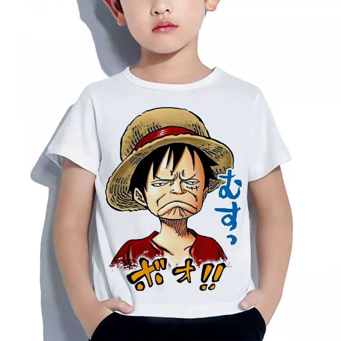 Tshirt Enfant 6 à 14ans Luffy Funny Face T-shirt One Piece Teshirt Anime Teeshort