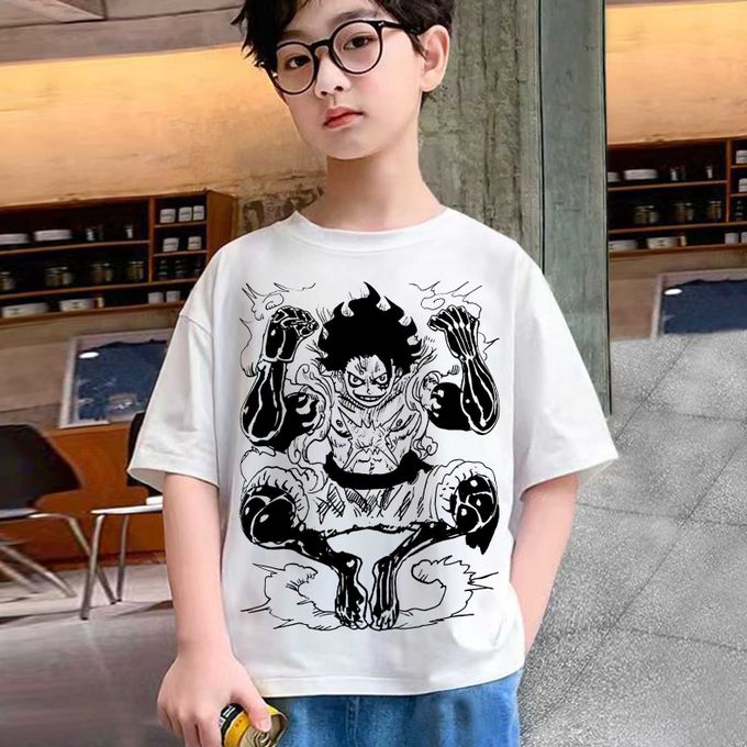 Tshirt Enfant 6 à 14ans T-shirt One Piece Teshirt Anime Teeshort Luffy Gear 4