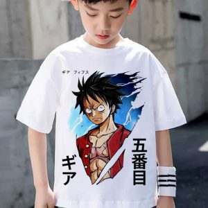 Tshirt Enfant 6 à 14ans Luffy Gear T-shirt One Piece Teshirt Anime Teeshort