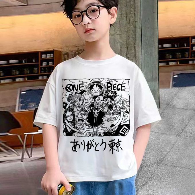 Tshirt Enfant 6 à 14ans Mugiwara Crew T-shirt One Piece Teshirt Anime Otaku Teeshort