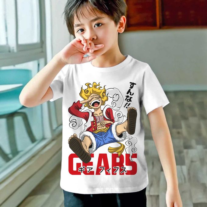 Tshirt Enfant 6 à 14ans Luffy Gear5 T-shirt One Piece Teshirt Anime Teeshort