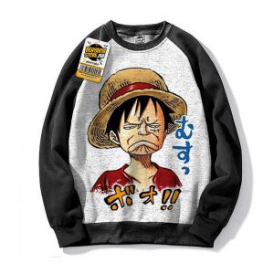 Capuchon Luffy Funny Face Manga Hoodie Sweatshirt One Piece Tshirt Anime Capuch Pull