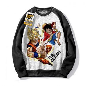 Capuchon Luffy vs Goku Manga Hoodie Sweatshirt One Piece Tshirt Anime Capuch Pull