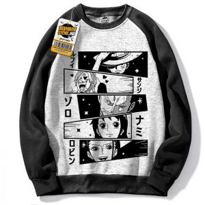 Manga Hoodie Capuchon Mugiwara Sweatshirt One Piece Tshirt Anime Capuch