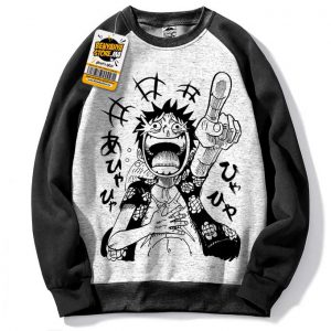Capuchon Manga Hoodie Pull Luffy Laugh Sweatshirt One Piece Tshirt Anime Capuch Otaku