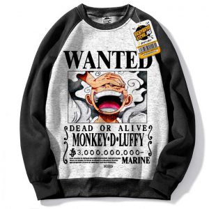 Capuchon Manga Hoodie Pull Luffy Wanted Gear 5 Sweatshirt One Piece Tshirt Anime Capuch Otaku