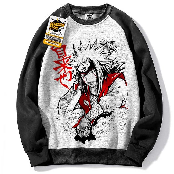 Sweatshirt Capuch Jiraya Pull Capuchon Naruto Manga Hoodie Tshirt Anime