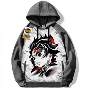 Sweatshirt Tanjiro Hoodie Capuchon Demon Slayer Manga Tshirt Kimetsu Capuche Anime Otaku