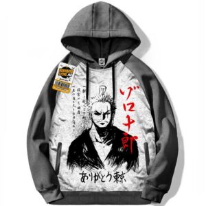 Capuchon One Piece Manga Zoro Roronoa Sweatshirt Hoodie Tshirt Capuche Anime Otaku