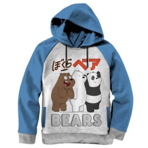 Hoodie Enfant 6 à 14 ans we Bare Bears Capuchon Cartoon Anime Capuche Tshirt Sweatshirt