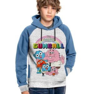 Hoodie Gumball Enfant 6 à 14 ans Capuchon Cartoon Anime Capuche Tshirt Sweatshirt