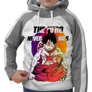 Arc Wano Luffy Capuche Sweatshirt Enfant One Piece de 6 à 14 ans Manga / Anime