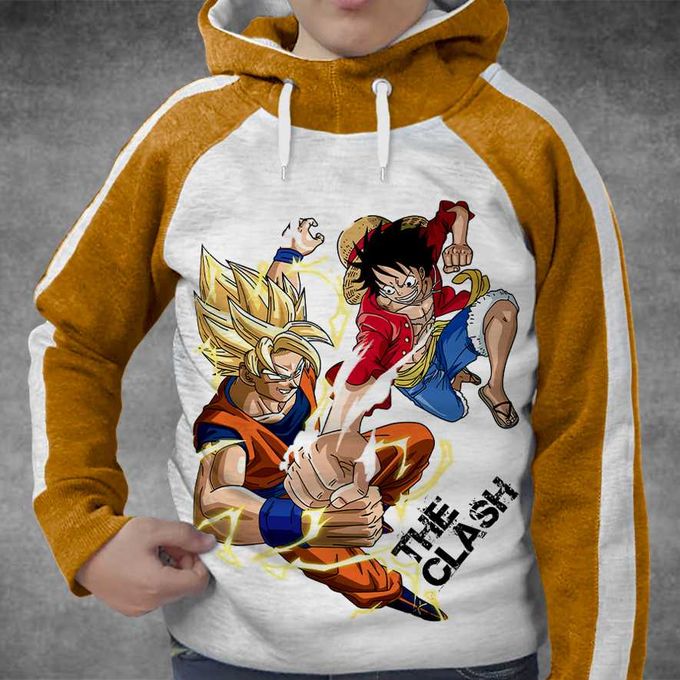 Capuche Sweatshirt Enfant Luffy vs Goku de 6 à 14 ans Manga / Anime