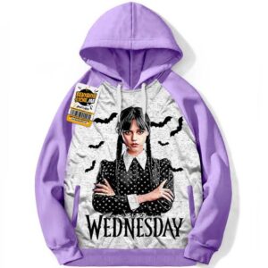 oodie Capuche Geek Capuchon fille Otaku Tshirt Sweatshirt Serie Wednesday Addams