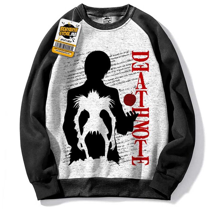 Capuch Death Note Sweatshirt Kira & Ryuk Pull Capuchon Manga Hoodie Tshirt Anime