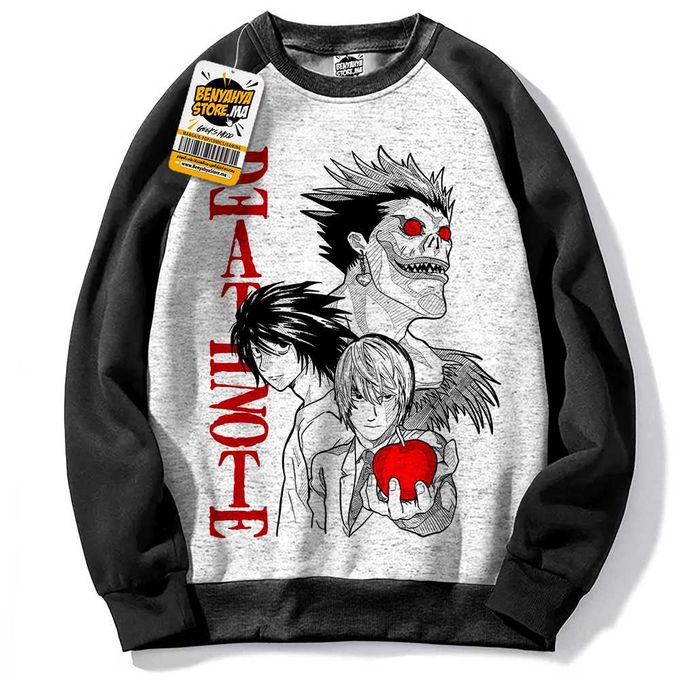 Capuch Death Note Sweatshirt Pull Kira Ryuk L Capuchon Manga Hoodie Tshirt Anime