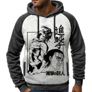 Attack on Titan Japan Tshirt Capuchon Eren Yeager Sweatshirt Otaku Hoodie Manga Shingeki Capuche Anime