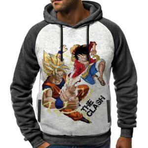 Hoodie Luffy vs Goku Sweatshirt One Piece Japan Tshirt Capuchon Manga Capuche Anime
