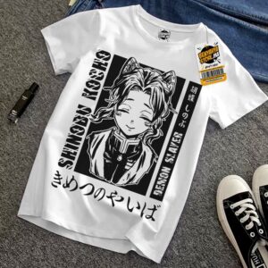Demon Slayer Tshirt Anime Kimetsu T-shirt Shinobu Manga Teshirt Otaku Teeshort Cosplay